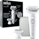 Braun Silk·épil 9 9-041 Epilator met draaibare kop voor eenvoudige ontharing, gebruik droog en nat, zachte huid, duurzaam, inclusief epileeropzetstuk en trimmerkam, zilver
