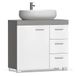 VASAGLE Wastafelonderkast met 3 laden en 1 deur, verstelbaar rek | Badkamerkast, opbergkast, 70 x 30 x 63,8 cm, grijs en wit, collectie CUSTOS BBK503T49