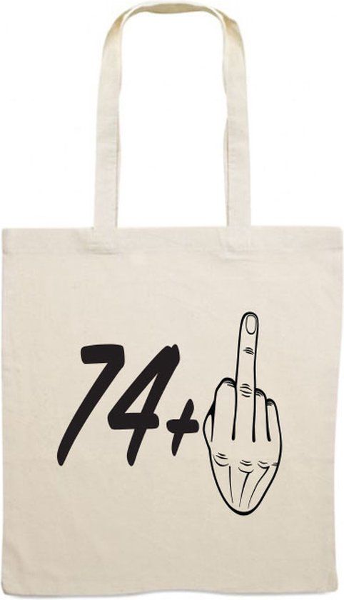 75 Jaar Verjaardag Canvas Tas - Wit - Katoen - 45 l