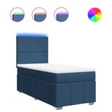 vidaXL Boxspringbed met matras, stof, blauw, 160x200 cm