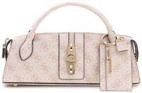 GUESS Yvonne Logo Mini Satchel Stone Logo crème Handtas