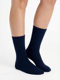 Teckel 2-paar Badstof sokken dames - Geheel badstof - Warme winter sokken - Huissokken - 46 - Blauw