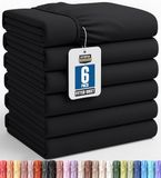 Utopia Bedding Twin hoeslakens - Bulk Pack van 6 onderlakens - Zachte geborstelde microvezel - diepe zakken - krimp- en vervagingsbestendig - Gemakkelijk te onderhouden (zwart)