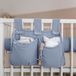 LILIMAUS Bed organizer voor kinderbed met gouden details - hangend bedtasje met 2 vakken - mousseline katoen - blauw