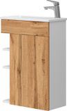 Vicco Meuble de salle de bain Amadeo, doré chêne, 2 pièces