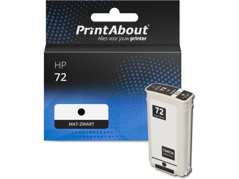 PrintAbout Inktcartridge 72 (C9403A) Mat-zwart
