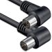 1aTTack.de Haakse antennekabel 1,5 meter 2x afgeschermde coaxiale stekker 90° > Coaxiale aansluiting 90° Coaxiaal Zwart St-Ku (2x haaks) 75db 1,5m