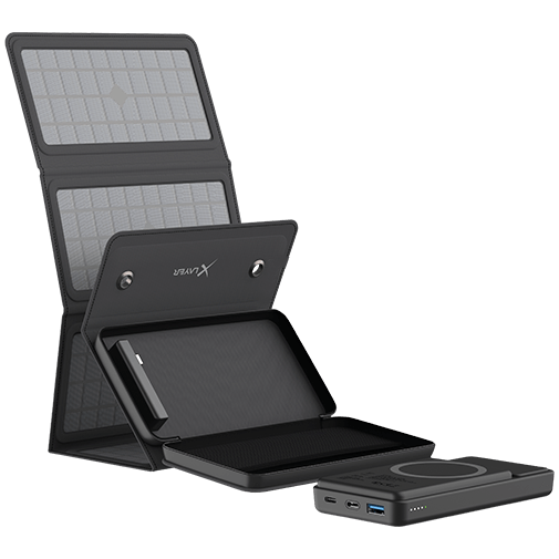 Xlayer Draadloze Powerbank 10.000mAh 15W Zwart met Zonnepaneel