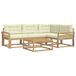 vidaXL Buiten bank set 5 st Wit en crèmekleurig Polyester