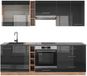 Vicco Fame-Line Complete keukeneenheid – 235 cm, WB Antraciet Antraciet hoogglans/goud eiken