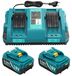 Makita Chargeur et 2 batteries de 5,5 Ah pour outils Makita 18 V