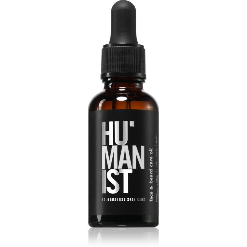 Humanist Vochtinbrengende gezichts- en baardolie, bescherming tegen droge huid, revitaliserend, natuurlijke samenstelling, veganistisch, 30 ml