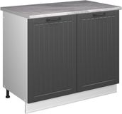 Vicco Wastafelkast Fame-Line, Donkergrijs/Wit, 100 cm, WB Marmer