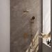 Brauer Gold Edition Thermostatische Regendoucheset Inbouw - Hoofddouche 20 cm - Gebogen Wandarm - 3 Weg - Handdouche Rond 3 Standen - Doucheslang - Geintegreerde Glijstang - Geborsteld Goud