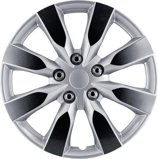Autostyle Wieldoppen 15 inch Arkansas Zilver/Gunmetal - Zwart - 4 stuks