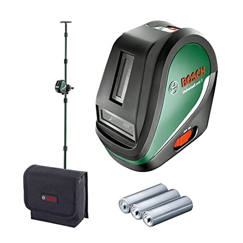 Bosch Bosch kruislijnlaser UniversalLevel 3 Set met telescoopstang (werkbereik: tot 10 m, nauwkeurigheid: +/- 0,5 mm/m, 3x aa-batterijen, in beschermtas)