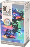 Merkloos Kerstboomverlichting lichtsnoer - 80 led lampjes - gekleurd - 9 meter - IP44