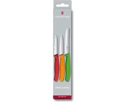 Victorinox SwissClassic 3-Delige Schilmessenset - Rood/Oranje/Groen