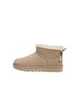 UGG Bottes en peau de mouton W Ultra Mini Bailey Bow, Taille : 42, Matière : Suède, Couleur : Sable