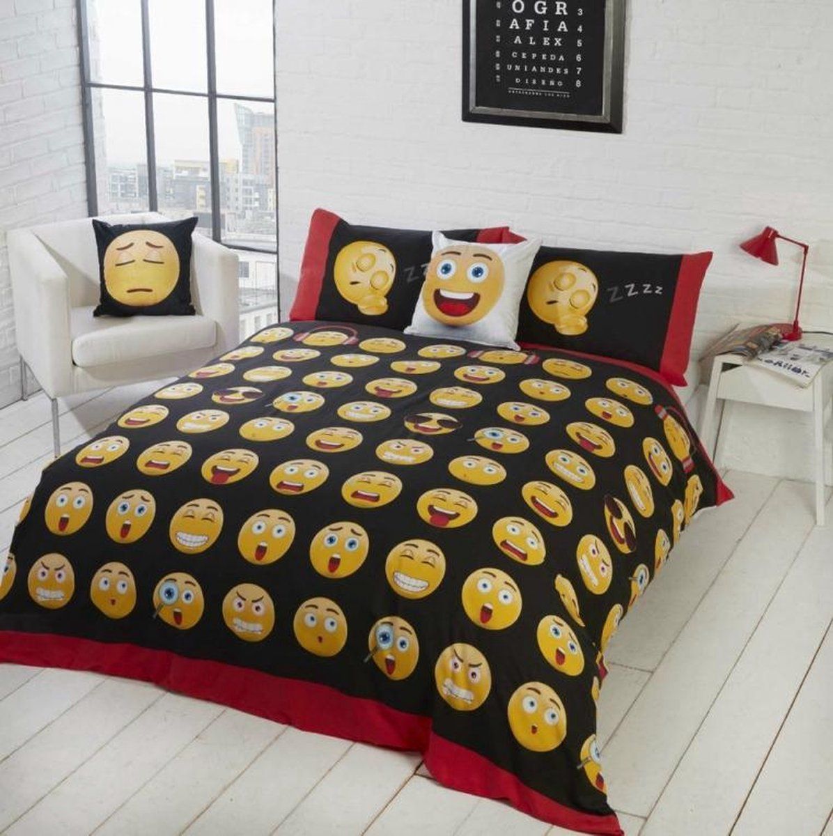 Rapport Panda Rapport Iconen Emoji Omkeerbaar dekbedovertrek Set Dubbel