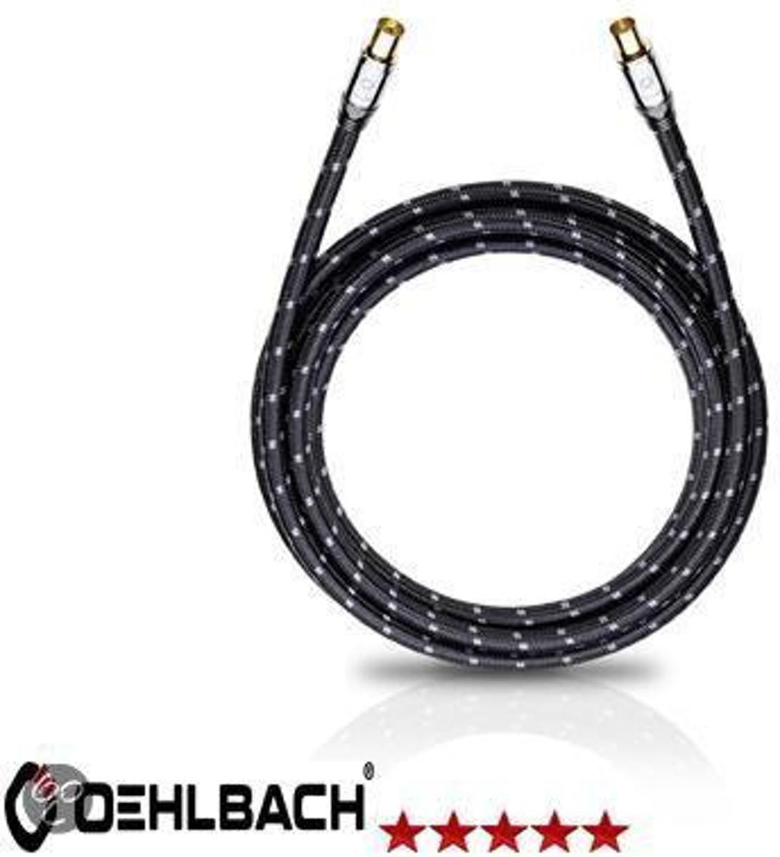 Oehlbach Coax Kabel - 7.5 meter - Zwart - Mannelijk/Vrouwelijk