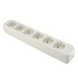 UNITEC 48682 TSD 6-voudig met ophanging of kabel zwart, 250 V, wit