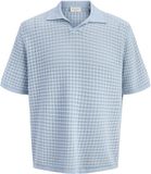 JACK & JONES JORNANTUCKET KNIT SPLIT NECK POLO SA26 Heren Gebreide Polo Korte Mouw Cashmere Blue XL