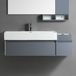 Hudson Reed Liana Badkamermeubel - Hangend Wastafelmeubel en Zijkast 130cm Waterdicht met Wastafel - Grijs (Urban Grey)