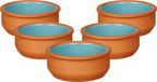 La Dehesa Tapas/creme brulee serveer schaaltjes - 18x - mini - terracotta/blauw - 8 x 4 cm