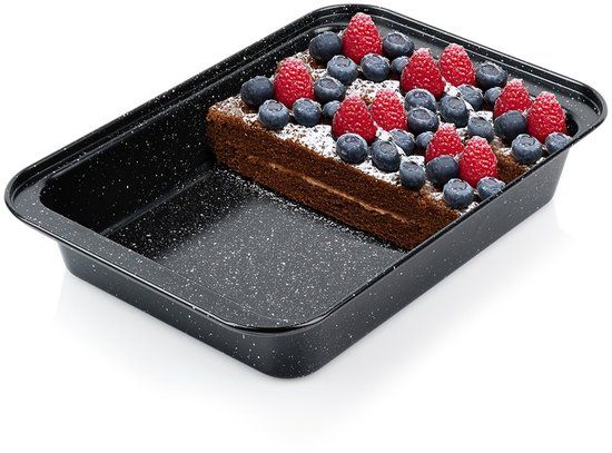 Vilde Granite Coating Serie Braadslede - 28x19x5 cm - Zwart