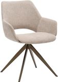 StarFurn Eetkamerstoel Daisy - Beige Stof - Draaibaar
