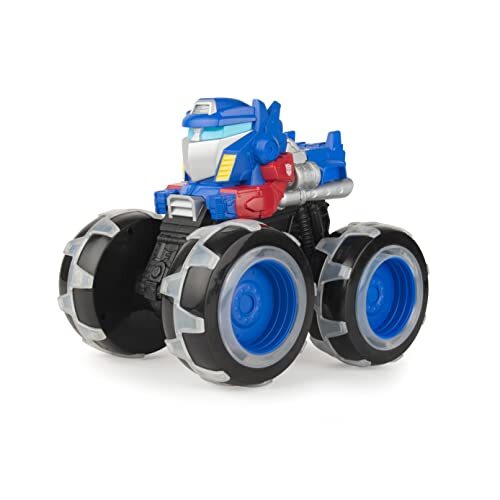 John Deere Transformers Optimus Prime Monster Treads Lightning Wheels speelgoed, lichtgevende monstertruck speelgoed met neonwielen, blauw speelgoed voor kinderen, jongens en meisjes vanaf 3, 4, 5 jaar