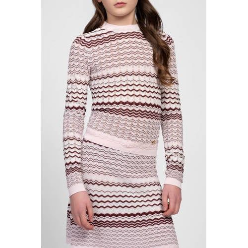 NIK&NIK gebreide gestreepte longsleeve - roze