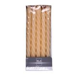 DONAU HOME Set gladde staafkaarsen, crème, beige, 10 stuks in doos, 24 x Ø 2,2 cm, ongeparfumeerd, gedraaide tafelkaarsen, 7 uur brandduur, kandelaarkaarsen, spiraalkaarsen, in barokke stijl