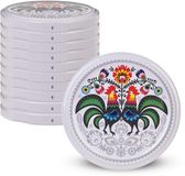 KADAX Schroefdeksel fi66 mm, reservedekselset van metaal, inmaakdeksel geschikt voor 200 ml en 315 ml potten, twist-off-deksel met 4 vergrendeltanden, deksel (hanen, 10 stuks)