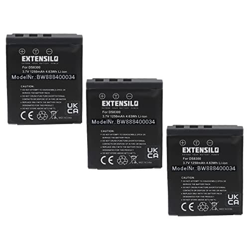 EXTENSILO 3X batterij compatibel met Premier DS8330 camera (1250mAh, 3,7V, Li-Ion)