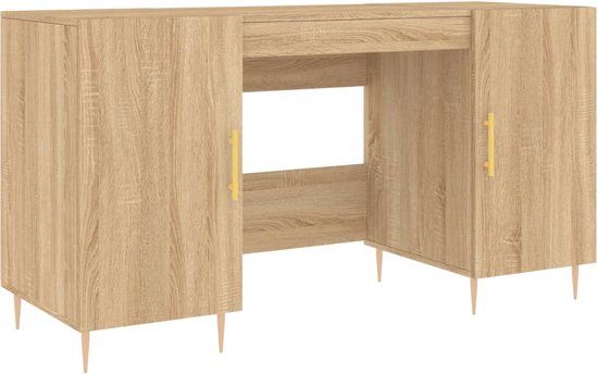 vidaXL Bureau 140x50x75 cm Sonoma Eiken Bewerkt Hout