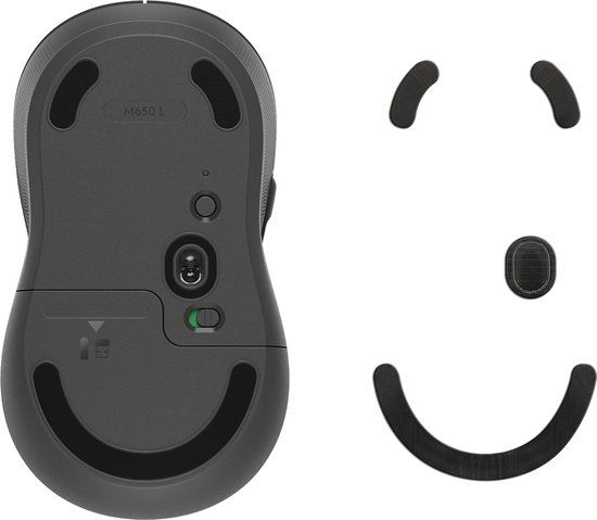 kwmobile muis voeten sticker geschikt voor Logitech M650 L / M750 L - Computermuis glijder - Stickers in zwart