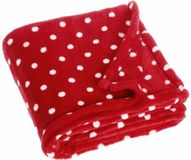 Playshoes Fleece deken stipjes design 75 x 100 cm - rood