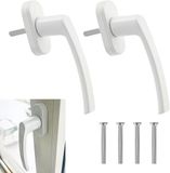 Merkloos 2PCS PVC raamgreep, sleutelloos raamslot, wit
