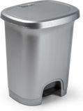 Plasticforte Pedaalemmer - 8 liter - zilverkleurig - kunststof
