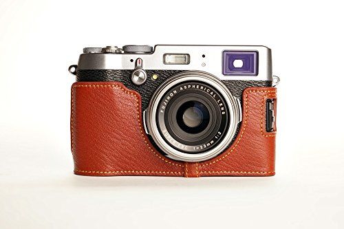 TP Handgemaakte Echt Lederen Half Camera Case Tas Cover Voor FUJIFILM X100T Bruin Kleur