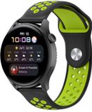 By Qubix Qubix - Geschikt voor Garmin Forerunner 970 / 570 (47mm) / 255 - Sport Edition Siliconen band - Zwart + groen - Smartwatch bandje 22mm