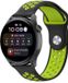 By Qubix Qubix - Geschikt voor Garmin Forerunner 970 / 570 (47mm) / 255 - Sport Edition Siliconen band - Zwart + groen - Smartwatch bandje 22mm