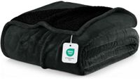 Utopia Bedding Sherpa Deken Zwart 228x228 cm