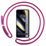 Tumundosmartphone Transparante beschermhoes voor Xiaomi Poco F6 5G, met koord in fuchsia