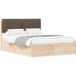 Lit Double Lit Adulte Cadre De Lit Avec Tête De Lit Rembourrée Taupe 160 x 200 cm
