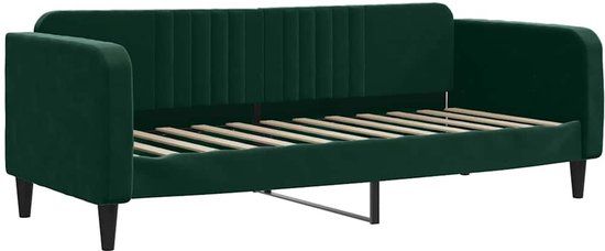 vidaXL Slaapbank 80x200 cm fluweel donkergroen