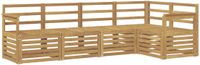 vidaXL - Bank loungeset - 5 zitplekken - Wit - Massief Acacia Hout