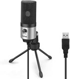 FIFINE USB Microfoon voor PC Gaming - Condensator Microfoon voor MAC PS4 PS5 - Podcast Microfoon met Standaard voor Streaming en Studio - Zilver